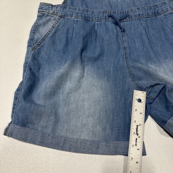 Cat & Jack Girl's XXL 18 Chambray Denim Sleeveless Romper Overall Blue Shortall - Picture 9 of 12